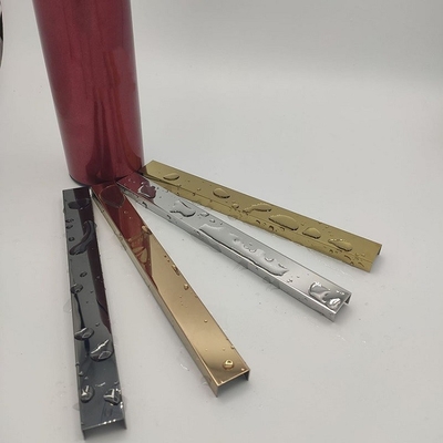 JIS Stainless Steel Tile Trim U V Profile Decorative With Color Plating