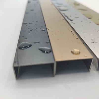 JIS Stainless Steel Tile Trim U V Profile Decorative With Color Plating