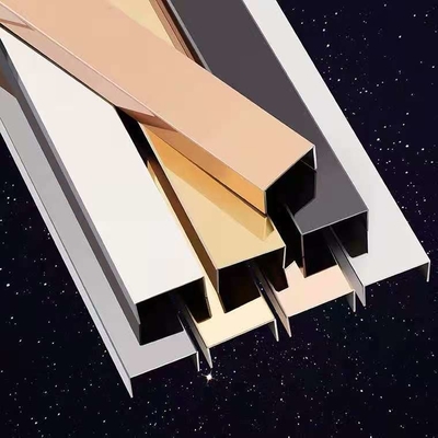 Stainless Steel U Shape Tile Trim Decorative Inlay Profile For Living Room