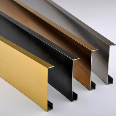 Stainless Steel U Shape Tile Trim Decorative Inlay Profile For Living Room