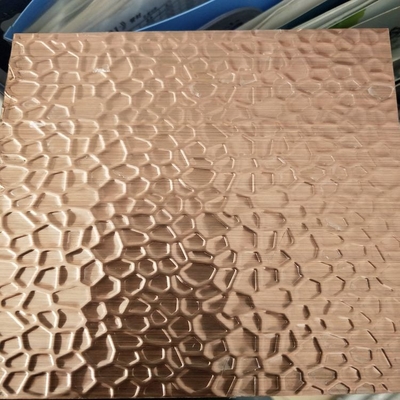Gold Rose Color Plating Embossed Stainless Steel Sheet Metal 4x8