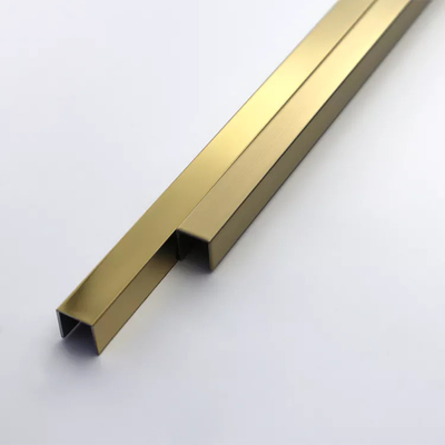 JIS Stainless Steel Tile Trim U Profile Decorative Profile With V Groove