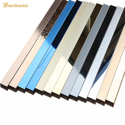 U10 Tile Trim Brushed Stainless Steel 2438mm Length Multiusage PVD Coated