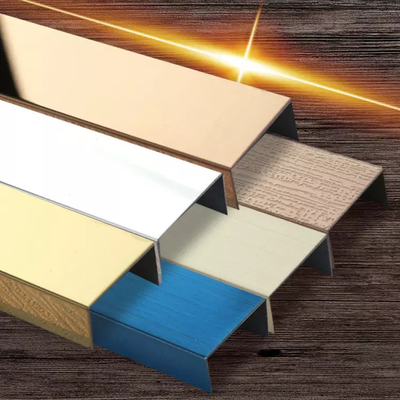 U10 Tile Trim Brushed Stainless Steel 2438mm Length Multiusage PVD Coated