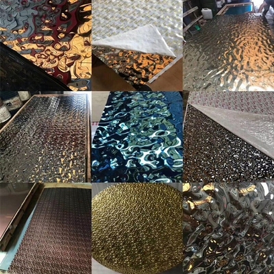 1000x2000mm Water Ripple Stainless Steel Sheet Four Feet Flat Shape