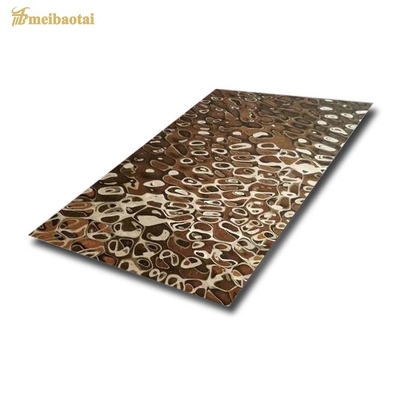 SS304 201 Pvd Color Coating Mirror Water Ripple Sheet Decorative Wall