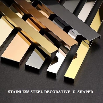 Colorful Stainless Steel U Trim Decorative Stainless Steel Tile Trim 12mm