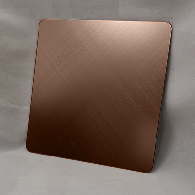 Cross Brushed 304 SS Sheet Brown Color Plating Kitchen