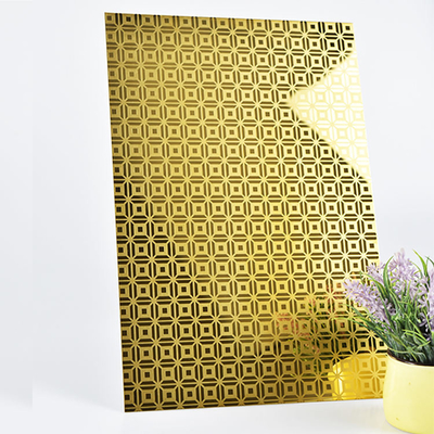 Mill Edge Elevator Stainless Steel Sheet 4x8 Mirror Etched Gold Copper Pvd Color For Door