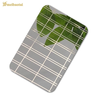 SS304 201 Mirror Etched Stainless Steel Sheet Decoration Plate  Thickness 0.8  1.0 1.2mm