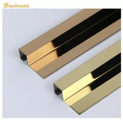 Golden / Rose Golden Mirror Stainless Steel Shape Decoration Tile Trim