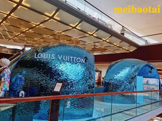 Custom Size Mirror Water Wave Stainless Steel Plate Square Showcase Decorative