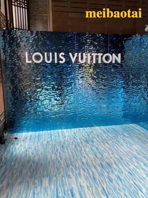 Custom Size Mirror Water Wave Stainless Steel Plate Square Showcase Decorative