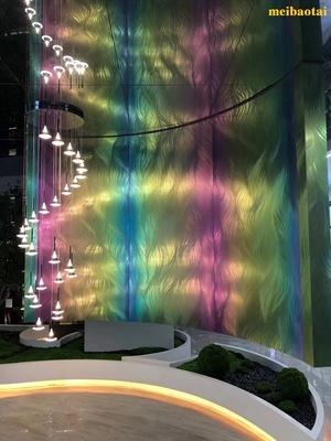 Customized Laser Pattern Rainbow Stainless Steel Sheet Decoration Lobby