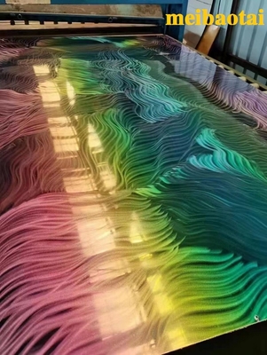 Laser Pattern Rainbow Stainless Steel Sheet Office Hall Club Hotel Lobby Decoration