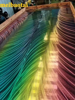 Laser Pattern Rainbow Stainless Steel Sheet Office Hall Club Hotel Lobby Decoration