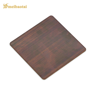 Brushed Mirror Hairline Stainless Steel Sheet Bronze Gold Color PVD Plating