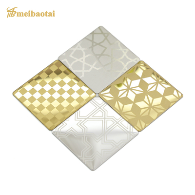 1.00mm Thk. Golden Etched Stainless Steel Sheet For Exterior Wall Cladding