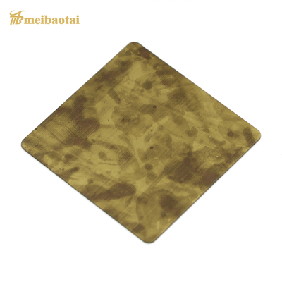 Brushed Mirror Hairline Stainless Steel Sheet Bronze Gold Color PVD Plating