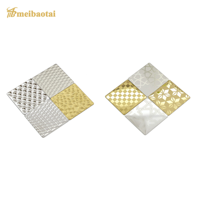 DIN Decorative Stainless Steel Sheet 8k Embossed Gold Mirror Etched