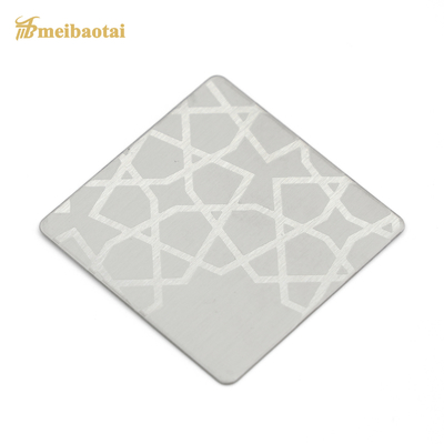 1.0mm Thk Golden Mirror Etched Stainless Steel Sheet For Elevator Cabinet Decoration