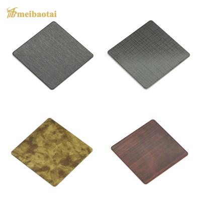 DIN Decorative Stainless Steel Sheet 8k Embossed Gold Mirror Etched