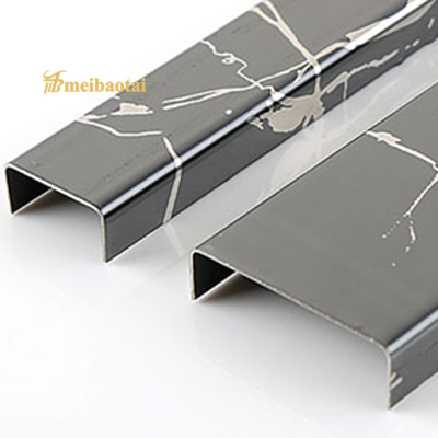 10FT Stainless Steel Tile Trim Embossed Etched PVD Color SS U Profile