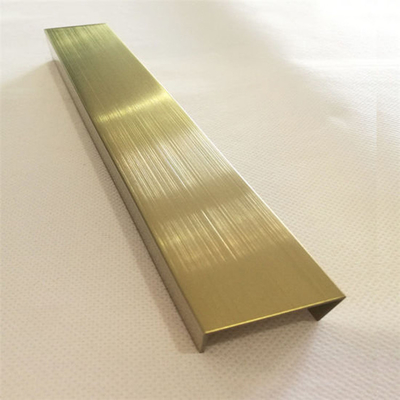 0.65mm Thickness Stainless Steel Tile Trim SS U V Profile Decorative With Color Platng