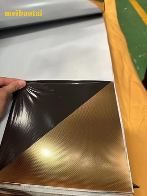 Golden Linen Polished Embossed Stainless Steel Sheet With Pattern