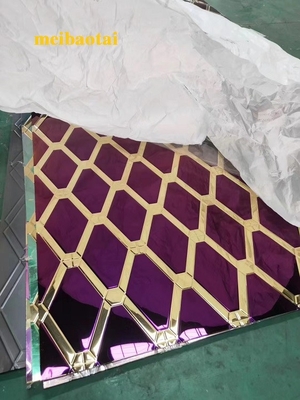 Gold And Purple Diamond Stainless Steel Color Sheet SS304 201 Decoration Cabinet