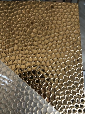 Gold Silver Mirror Stainless Steel Sheet Honeycomb Stamped