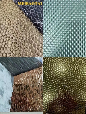 Rose Gold Mirror Honeycomb Pattern Embossed Stainless Steel Sheet