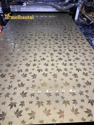 Gold Mirror Etched Client Pattern Stainless Steel Sheet