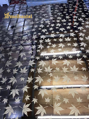 Gold Mirror Etched Client Pattern Stainless Steel Sheet