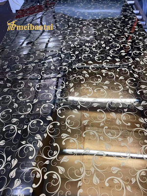 Gold Mirror Etched SUS 304 Stainless Steel Sheet