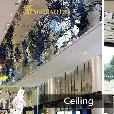 Ss304 201mm Mirror Color Water Ripple Sheet Decoration Booth ,  Ceiling，Wall ,  Cup
