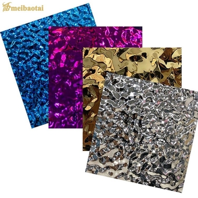 Silver Mirror Water Ripple Stainless Steel Sheet 1219*2438mm
