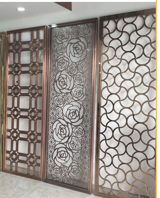 Customizable Stainless Steel Room Divider With Elegant Pattern  Laser Cutting