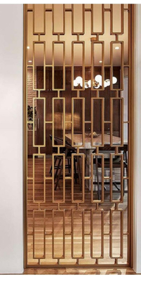 Hotel And Home Decoration Stainless Steel Room Divider In Rose Gold Bronze And Gold Colors Customizable Sizes And Patterns Available