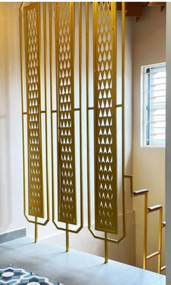 Hotel And Home Decoration Stainless Steel Room Divider In Rose Gold Bronze And Gold Colors Customizable Sizes And Patterns Available