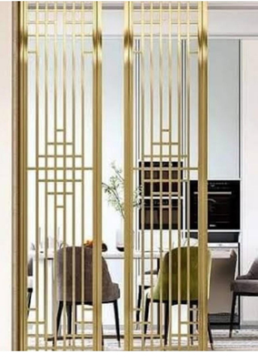 Hotel And Bar Decoration Stainless Steel Room Divider With Golden And Black Color