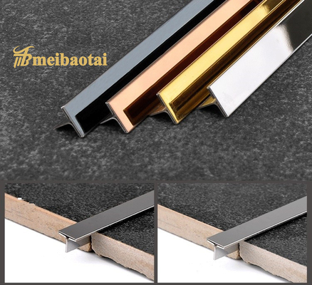 304 T Stainless Steel Profile T Shape Corner Tile Trim Length 2438mm/3048mm