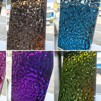 Various PVD Color Stamped Water Ripple Stainless Steel Sheet