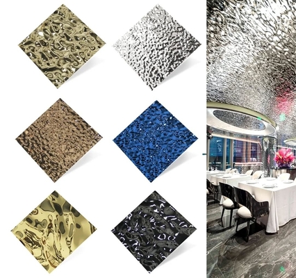 Various PVD Color Stamped Water Ripple Stainless Steel Sheet