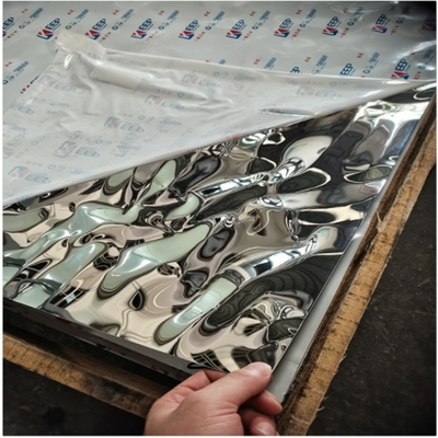 Silver Mirror Polished Water Ripple Stainless Steel Sheet  For Interior Decoration