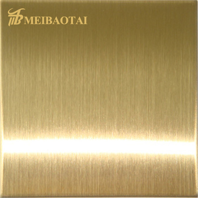 Gold Hairline Finish Stainless Steel Sheet , DIN 4x10 Sheet Of Stainless Steel