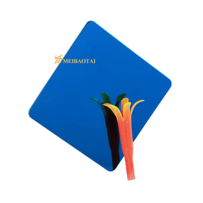 SS304 201 0.8mm Blue Mirror Coloured Stainless Steel Sheet Decoration Plate