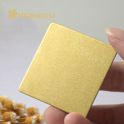 ASTM Gold Pvd Stainless Steel Sheet , Sandblasted Ss Decorative Sheets