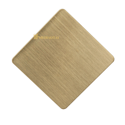 Gold Hairline Finish Stainless Steel Sheet , DIN 4x10 Sheet Of Stainless Steel