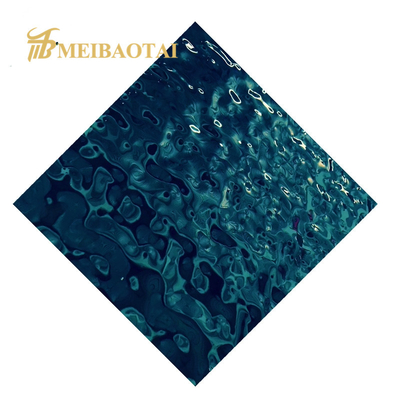 201 Stainless Steel Blue Water Ripple Sheet 0.65mm Thick  For Ceiling Decorate